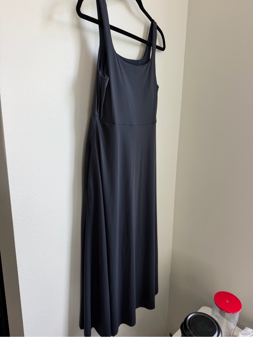 Soma Built in Bra Black Midi Scoop Neck Dress